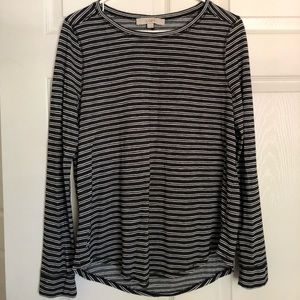 LOFT black and white striped longsleeve T-shirt